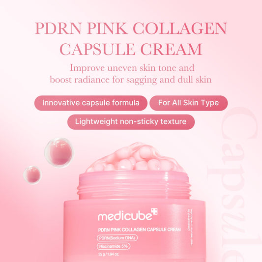 MEDICUBE PDRN Pink Collagen Capsule Cream veido kremas