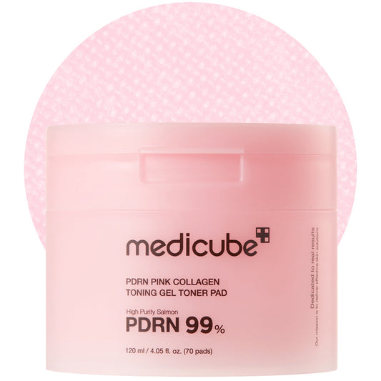 MEDICUBE PDRN Pink Collagen Toning Gel Toner Pad – tonizuojantys padeliai su PDRN
