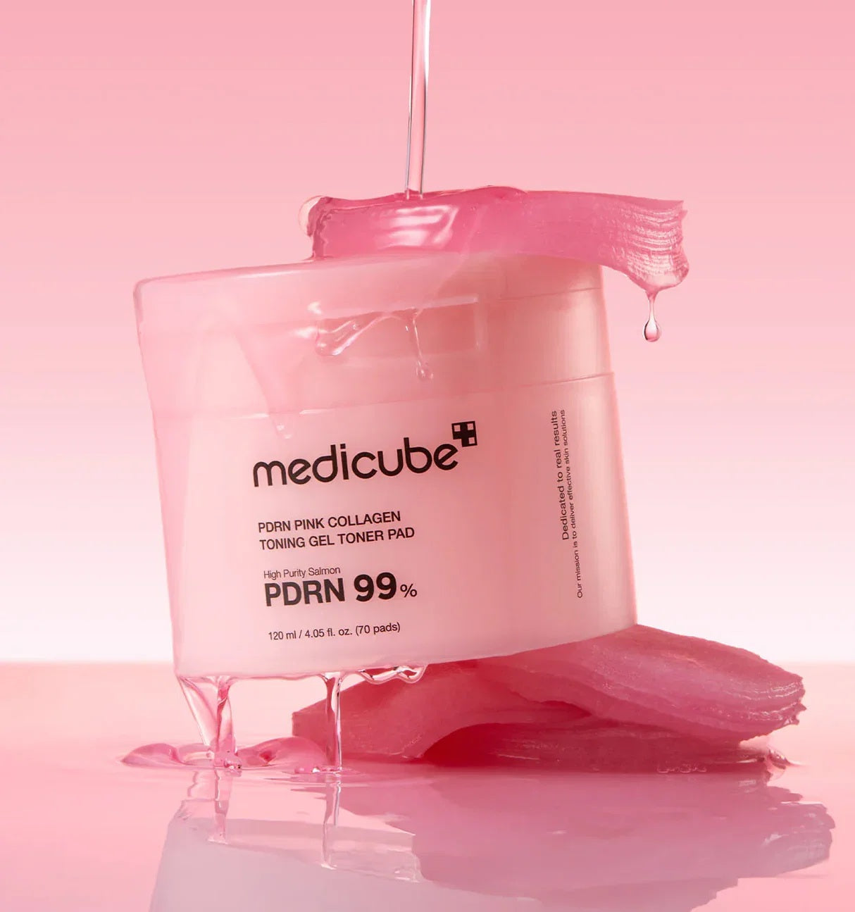 MEDICUBE PDRN Pink Collagen Toning Gel Toner Pad – tonizuojantys padeliai su PDRN