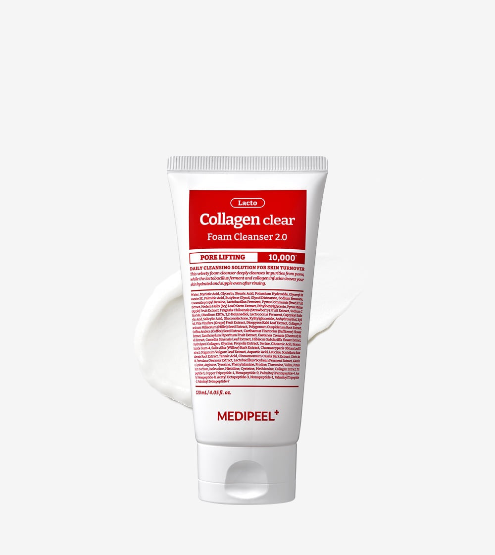 MEDIPEEL Red Lacto Collagen Clear Foam Cleanser 2.0 (120 ml) Putų prausiklis su kolagenu