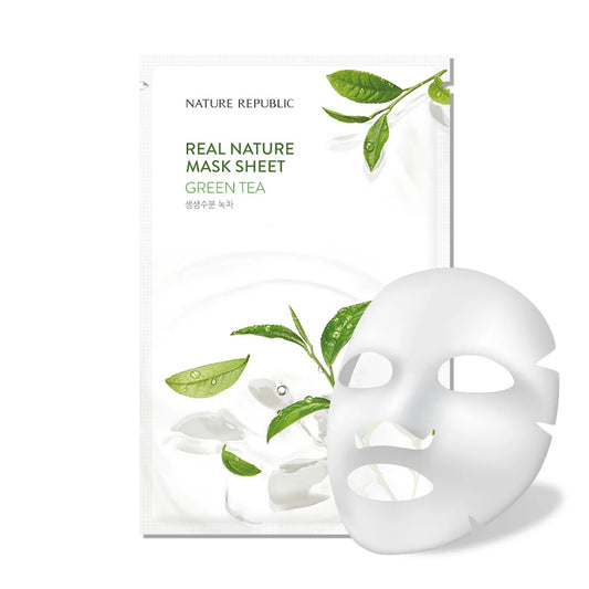 Nature Republic Real Nature Mask Sheet Green Tea lakštinė veido kaukė