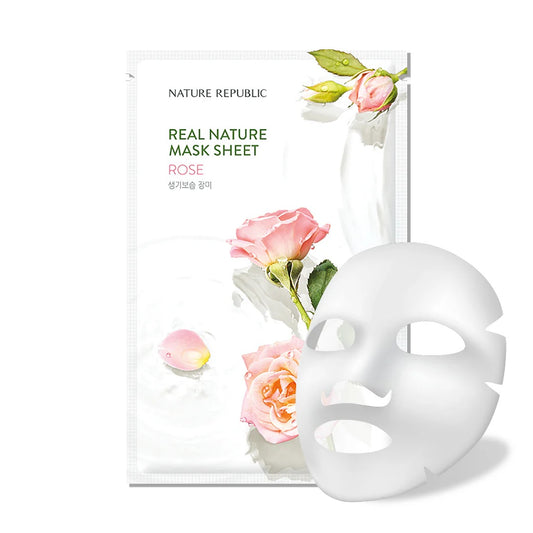 Nature Republic Real Nature Mask Sheet Rose lakštinė veido kaukė