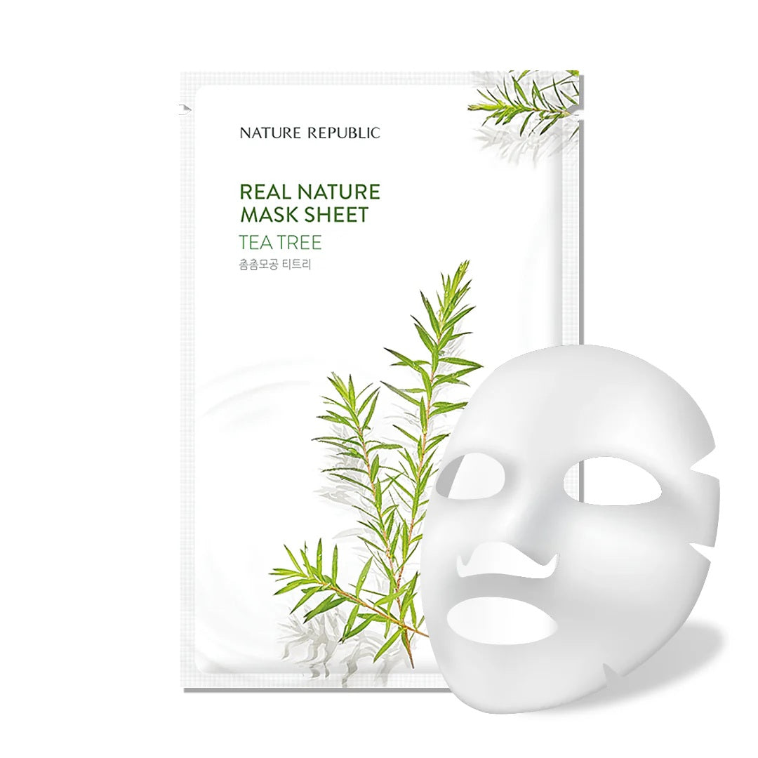 Nature Republic Real Nature Mask Sheet Tea Tree lakštinė veido kaukė