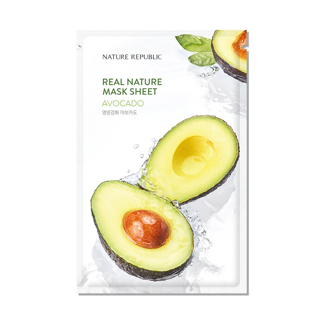 Nature Republic Real Nature Mask Sheet Avocado lakštinė veido kaukė