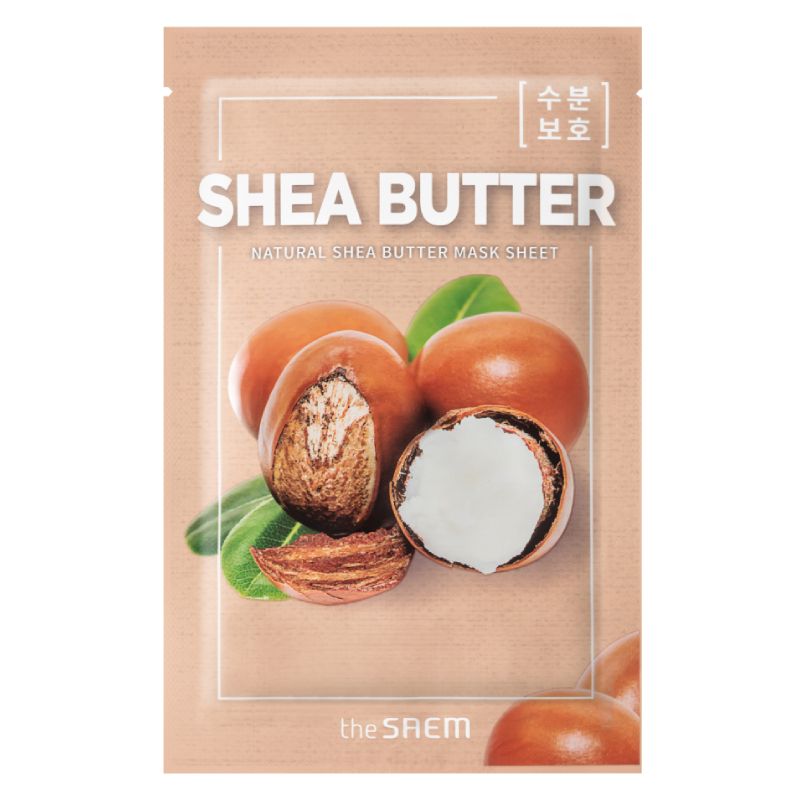 THE SAEM Natural Shea Butter Mask. Lakštine kauke. Korėjietiška kosmetika.