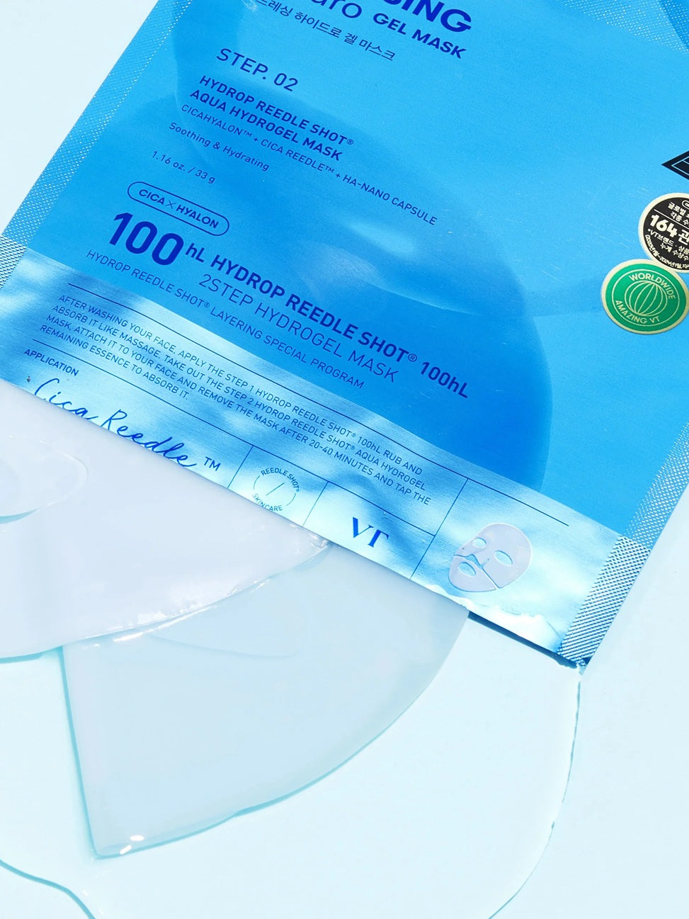 VT Cosmetics Hydrop Reedle Shot 100 2 Step Hydrogel Mask. Korėjietiška kosmetika
