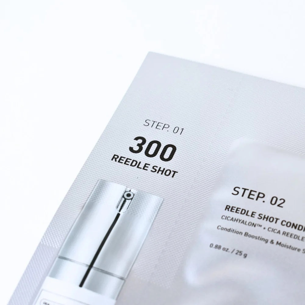 VT cosmetics Mild Reedle Shot 300 2 Step Mask veido ampoule su lakštine kauke. Korėjietiška kosmetika. koremour