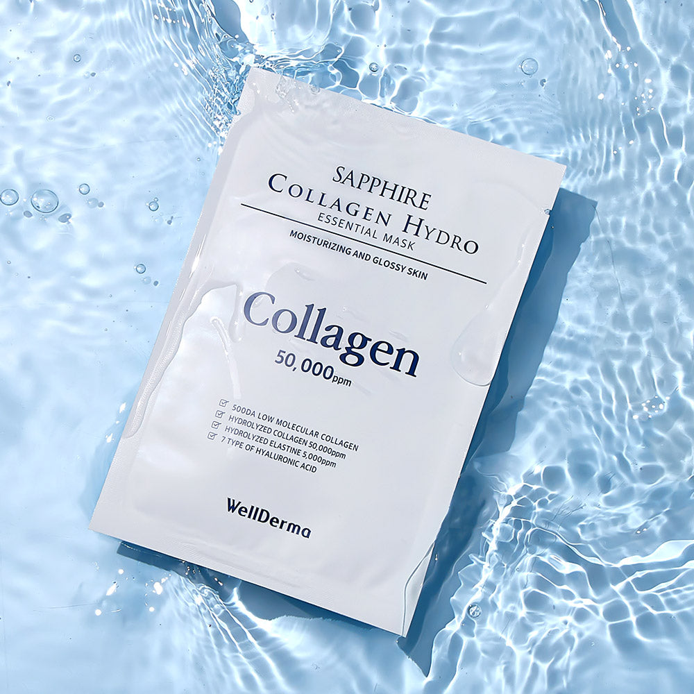 WellDerma Sapphire Collagen Hydro Essential Mask lakštinė veido kaukė su kolagenu