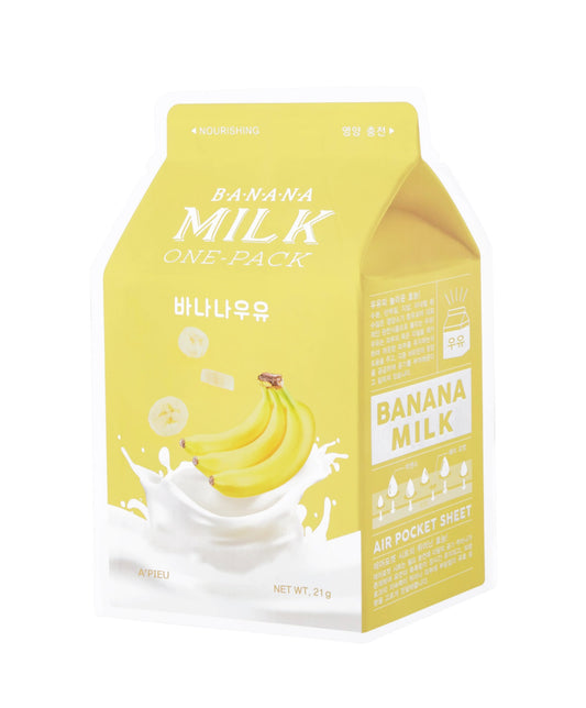 A'PIEU - Milk One Pack lakštinė kaukė Banana. Korėjietiška kosmetika. koreamour