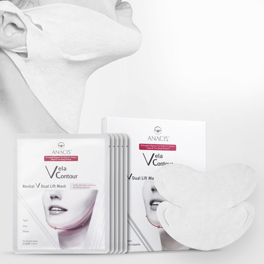 5 vnt ANACIS Velacontour Dual Lift mask liftingo kaklo ir smakro kaukės