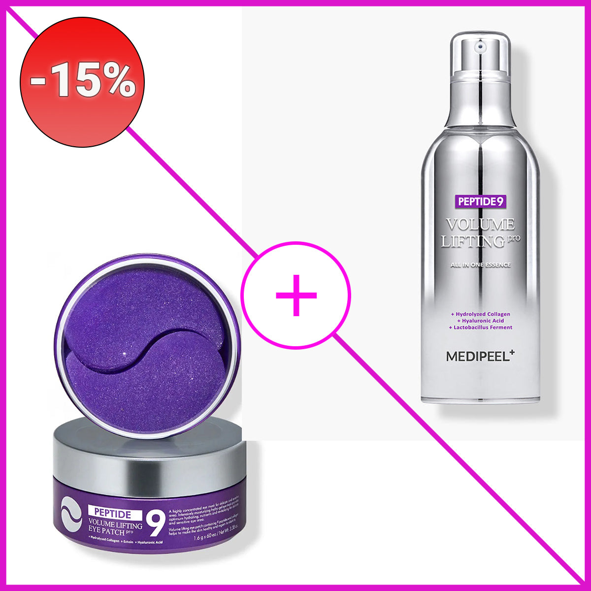 Rinkinys su nuolaida -15% MEDI-PEEL - Peptide 9 Volume Lifting Eye Patch Pro + MEDI-PEEL Peptide 9 Volume Lifting Essence Pro