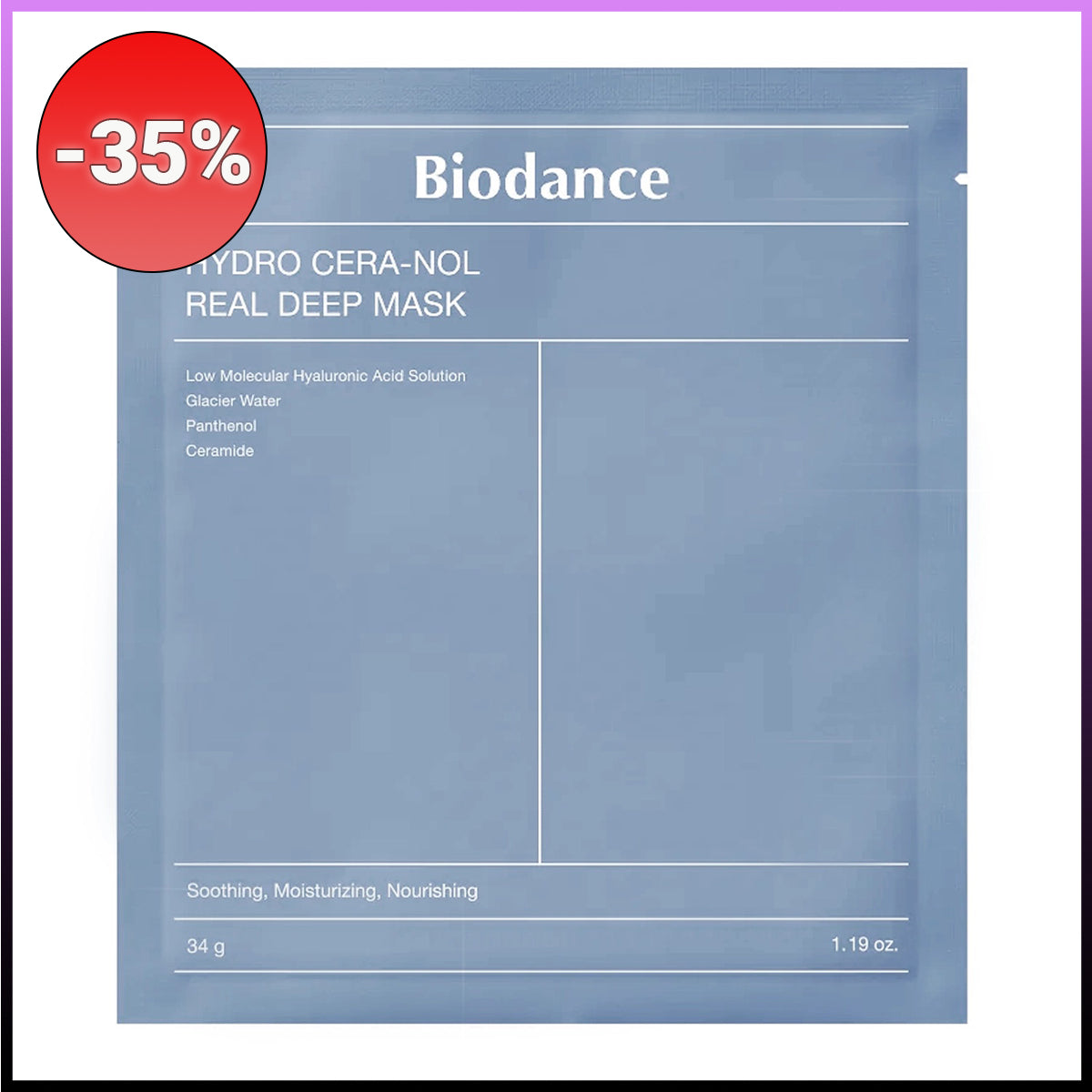 BIODANCE Hydro Cera-nol Real Deep Mask veido kaukė
