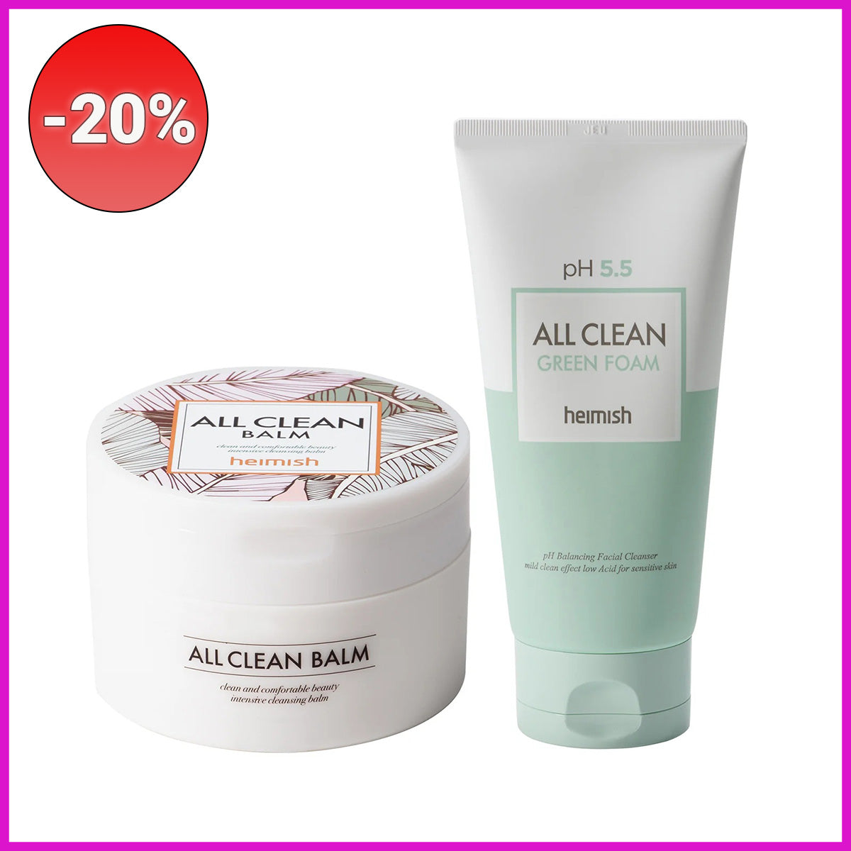 Rinkinys su nuolaida -20%: Heimish All Clean balm + All Clean Green Foam