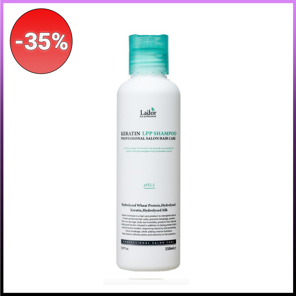 LADOR Keratin LPP Shampoo keratininis šampūnas, 150ml