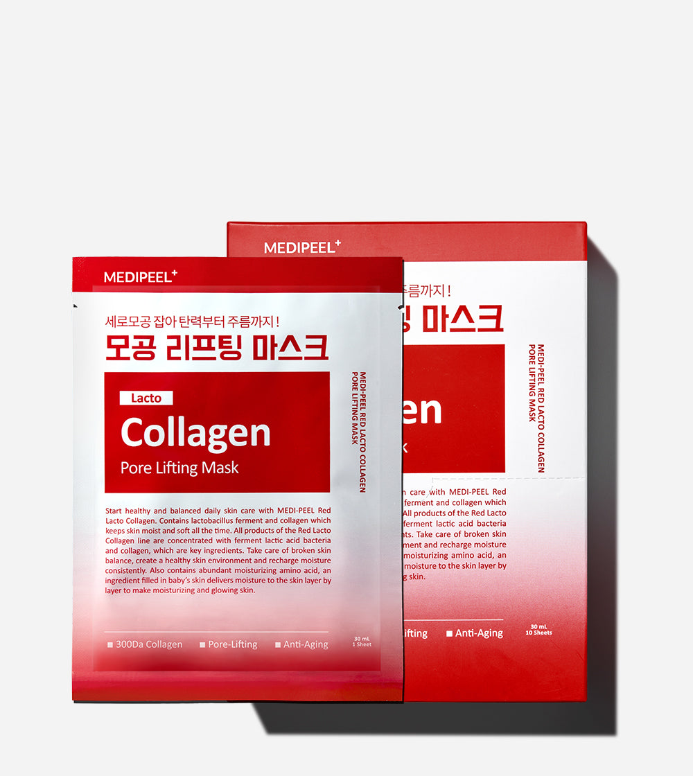 MEDI-PEEL Red Lacto Collagen Pore Lifting Mask Sheet veido kaukės. Koreamour Korėjietiška kosmetika