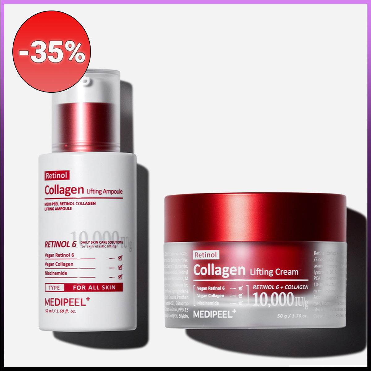 MEDI-PEEL Retinol Collagen Lifting set Ampoule+kremas