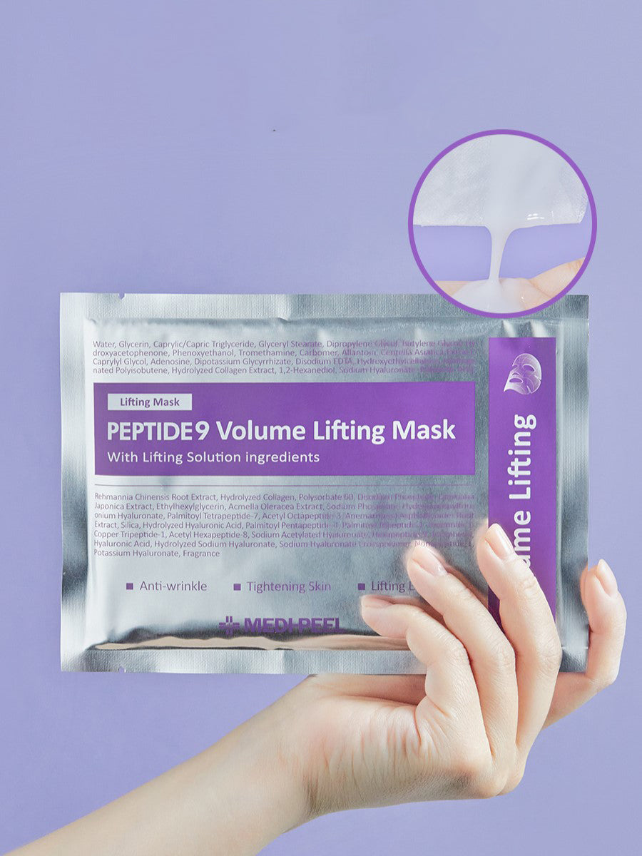 MediPeel Peptide 9 Volume Lifting Mask lakštine kaukė su peptidais. Korėjietiška kosmetika