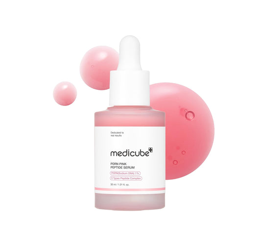 Medicube PDRN Pink Peptide Serum regeneruojantis veido serumas su PDRN ir peptidais .Korėjietiška kosmetika internetu.