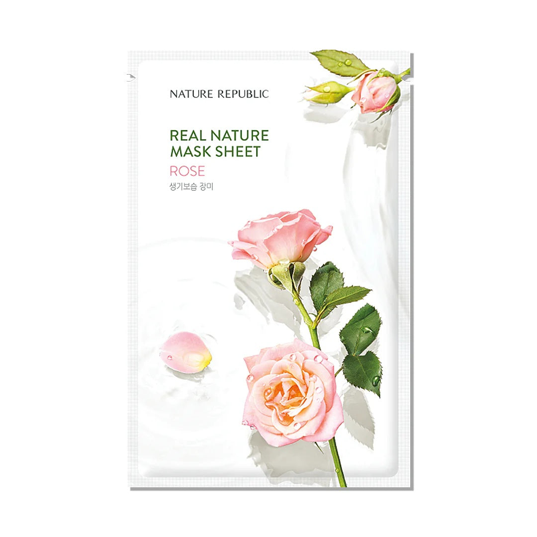Nature Republic Real Nature Mask Sheet Rose lakštinė veido kaukė