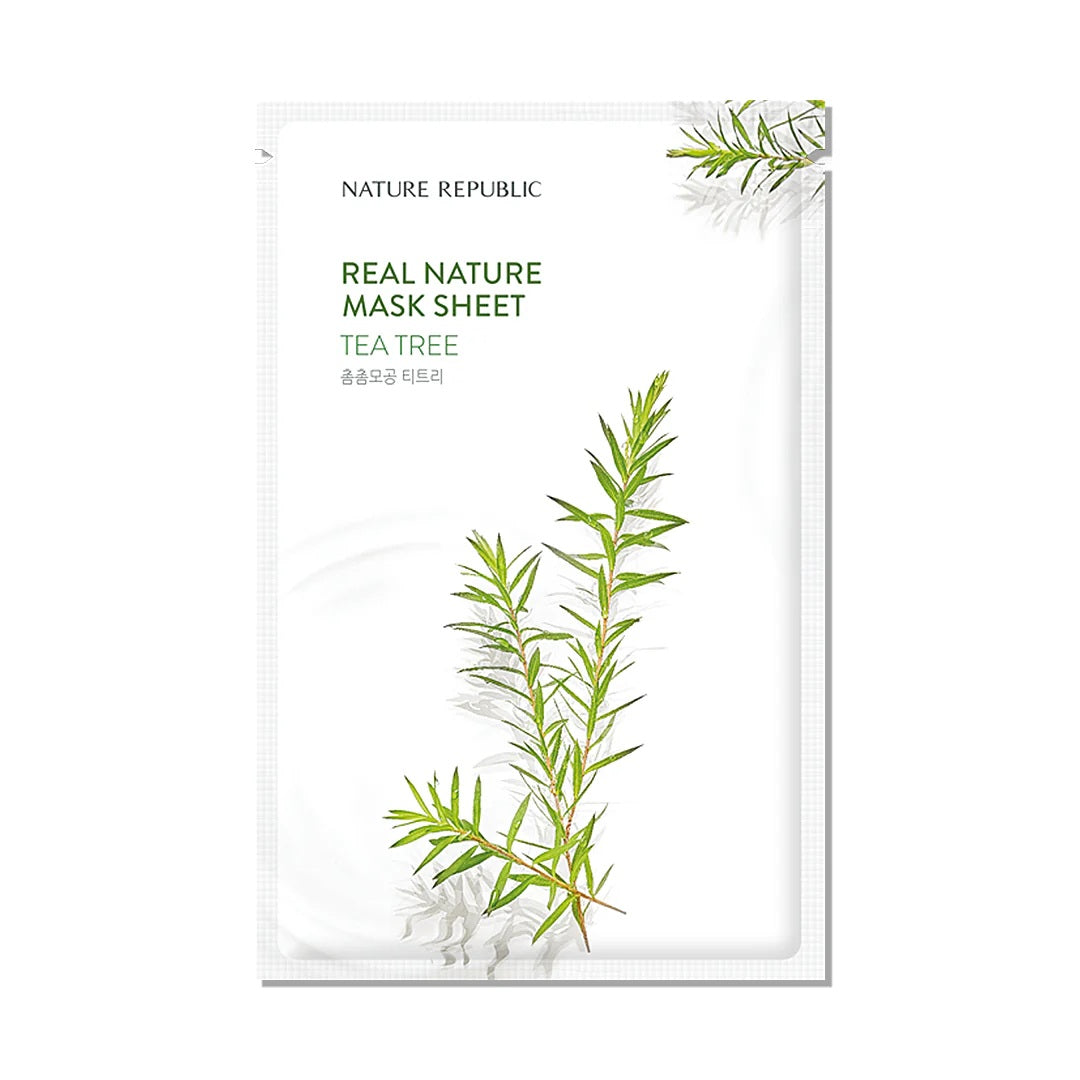 Nature Republic Real Nature Mask Sheet Tea Tree lakštinė veido kaukė