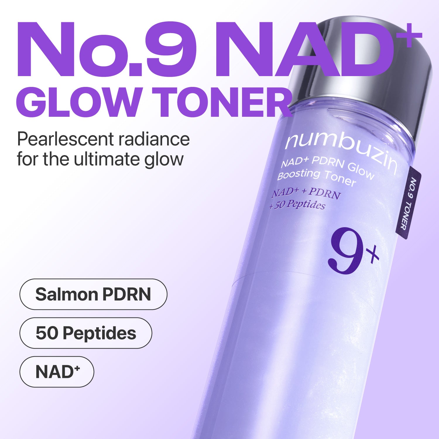 Numbuzin No 9 NAD PDRN Glow Boosting Toner veido toneris