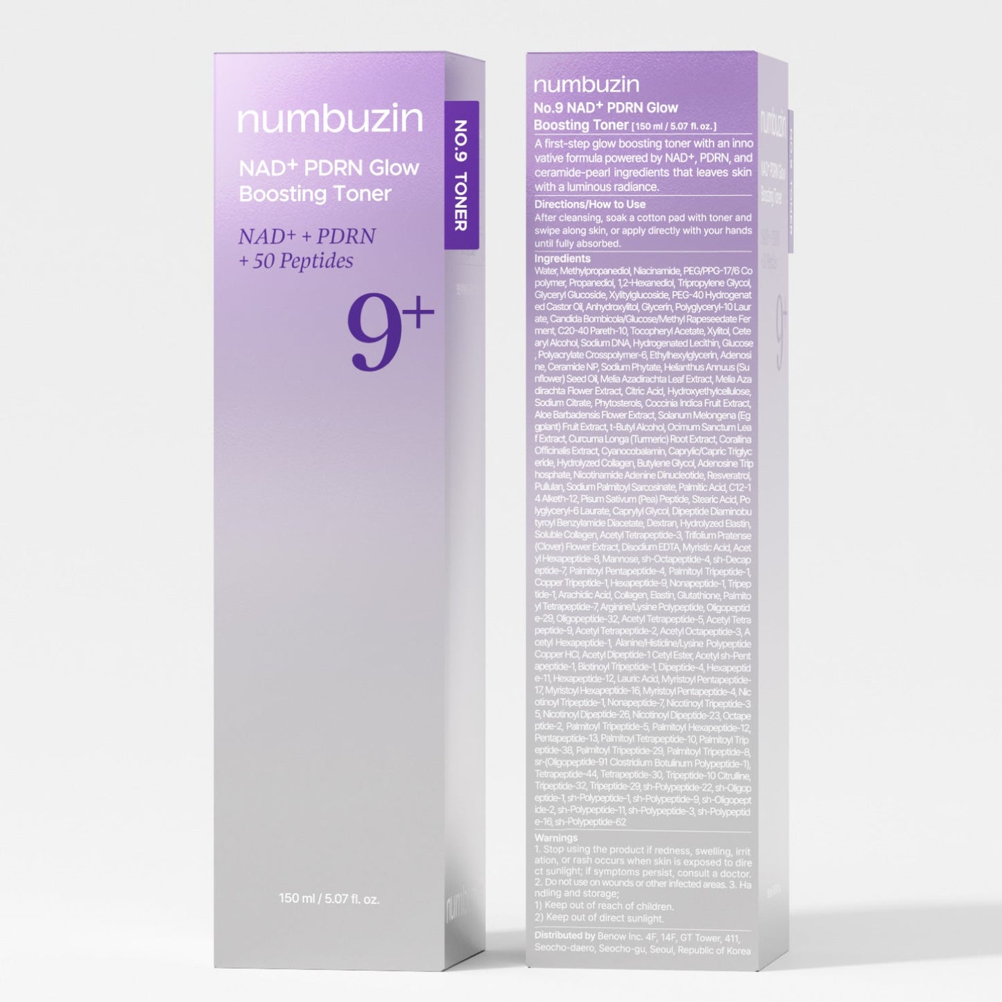 Numbuzin No 9 NAD PDRN Glow Boosting Toner veido toneris