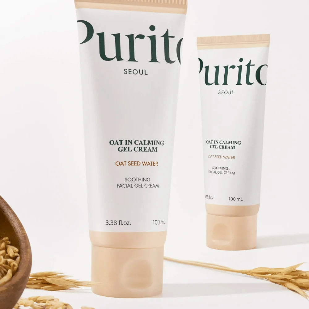 PURITO SEOUL Oat-in Calming Gel Cream Raminamasis veido gelinis kremas. Korėjietiška kosmetika