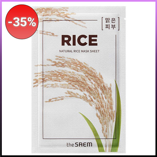 THE SAEM Natural Rice Mask Sheet lakštinė veido kaukė su ryžių ekstraktu