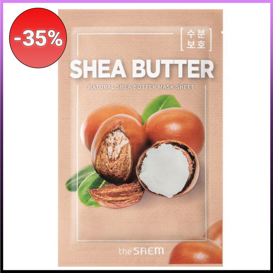 THE SAEM Natural Shea Butter Mask Sheet lakštinė veido kaukė su taukmedžio sviestu