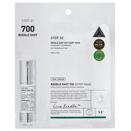 VT Cosmetics - Reedle Shot 700 2-Step Mask ampulė  + lakštinė kaukė