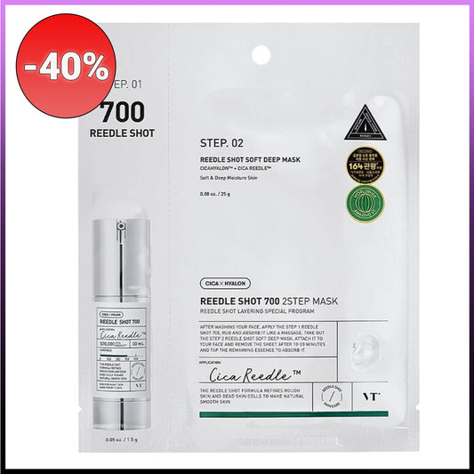 VT Cosmetics - Reedle Shot 700 2-Step Mask ampulė + lakštinė kaukė