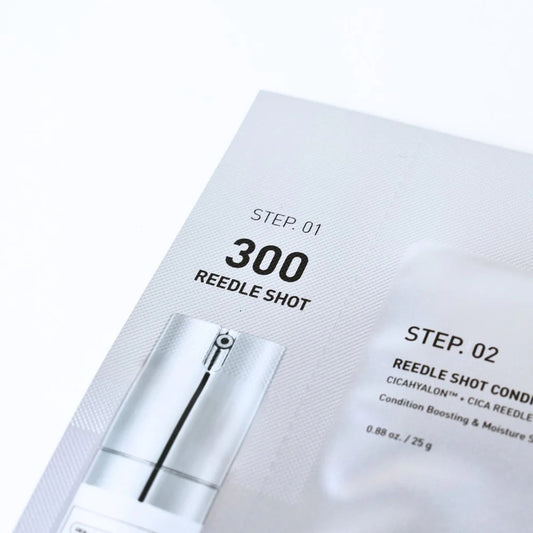 VT cosmetics Mild Reedle Shot 300 2 Step Mask veido ampoule su lakštine kauke. Korėjietiška kosmetika. koremour