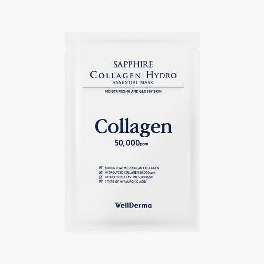 WellDerma Sapphire Collagen Hydro Essential Mask lakštinė veido kaukė su kolagenu