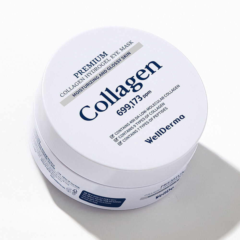 WellDerma Premium Collagen Hydrogel Eye Mask paakių pagalvėlės.  Korėjietiška kosmetika