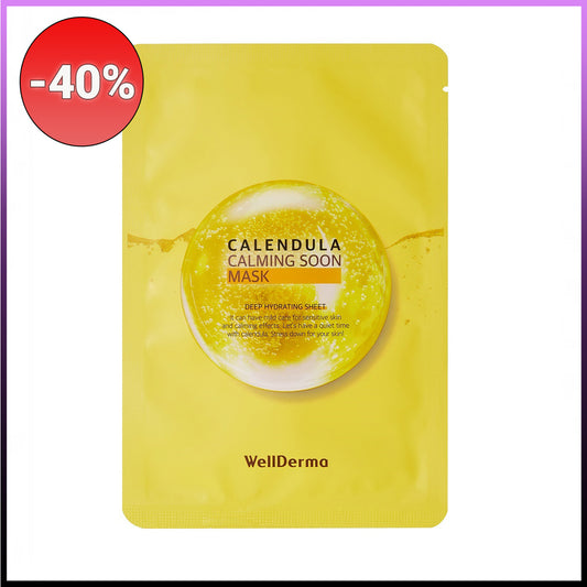 WellDerma Calendula calming soon mask lakštinė veido kaukė,  30g