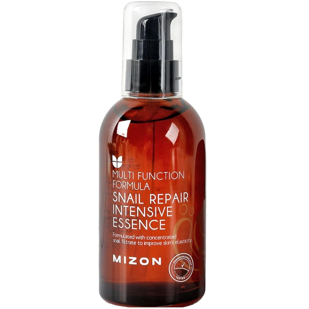 MIZON Snail Repair Intensive Essence veido esencija su sraigių ekstraktu. Korėjietiška kosmetika