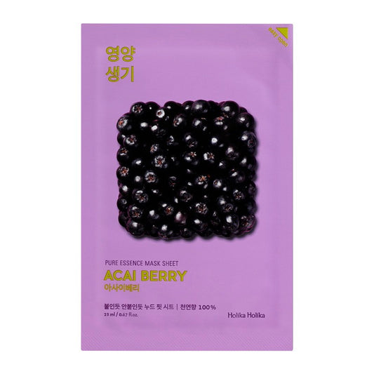 HOLIKA HOLIKA Pure Essence Mask Sheet Acai Berry lakštinė veido kaukė su acai uogų ekstraktu