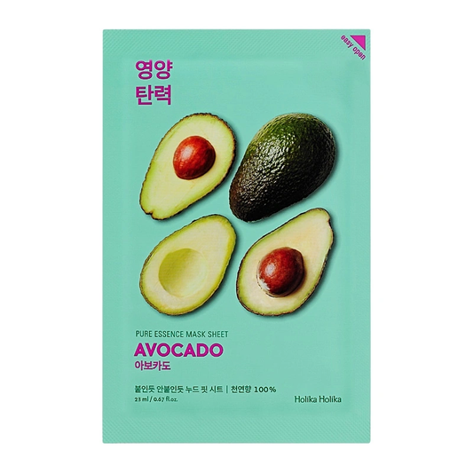 HOLIKA HOLIKA Pure Essence Mask Sheet - Avocado lakštinė veido kaukė su avokado ekstraktu